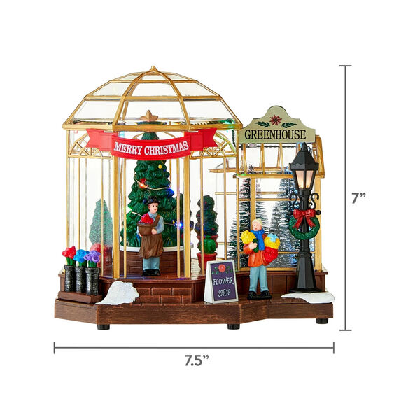 NEW Holiday Time Greenhouse Christmas Village 010146 Plays Music Lights Festive - Picture 4 of 5